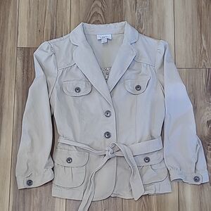 Loft Beige Belted Blazer